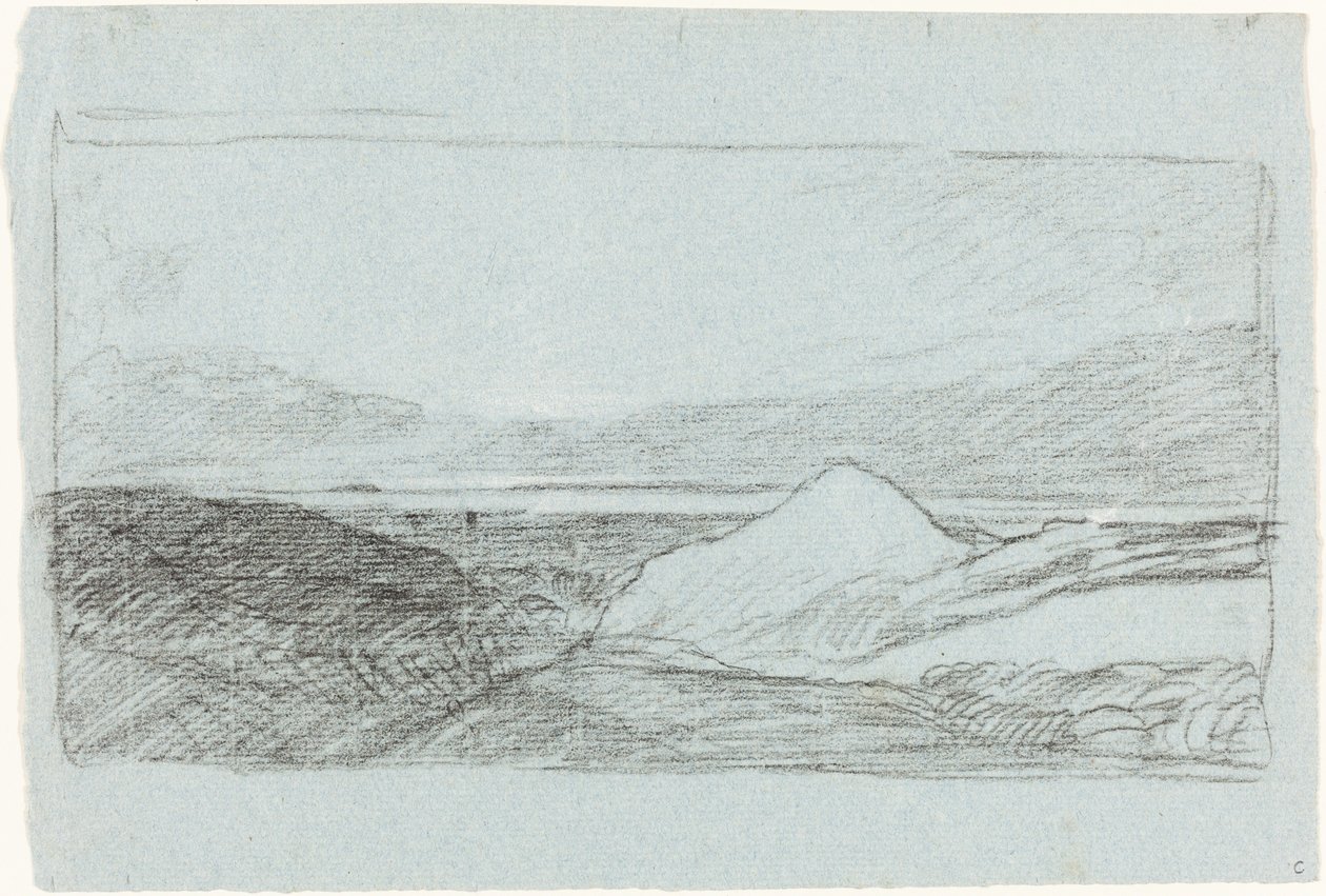Landschap met Heuvels en Water door John Sell Cotman