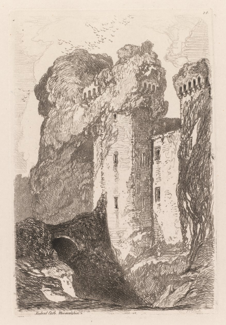 Liber Studiorium: Kasteel van Ragland, Monmouthshire door John Sell Cotman
