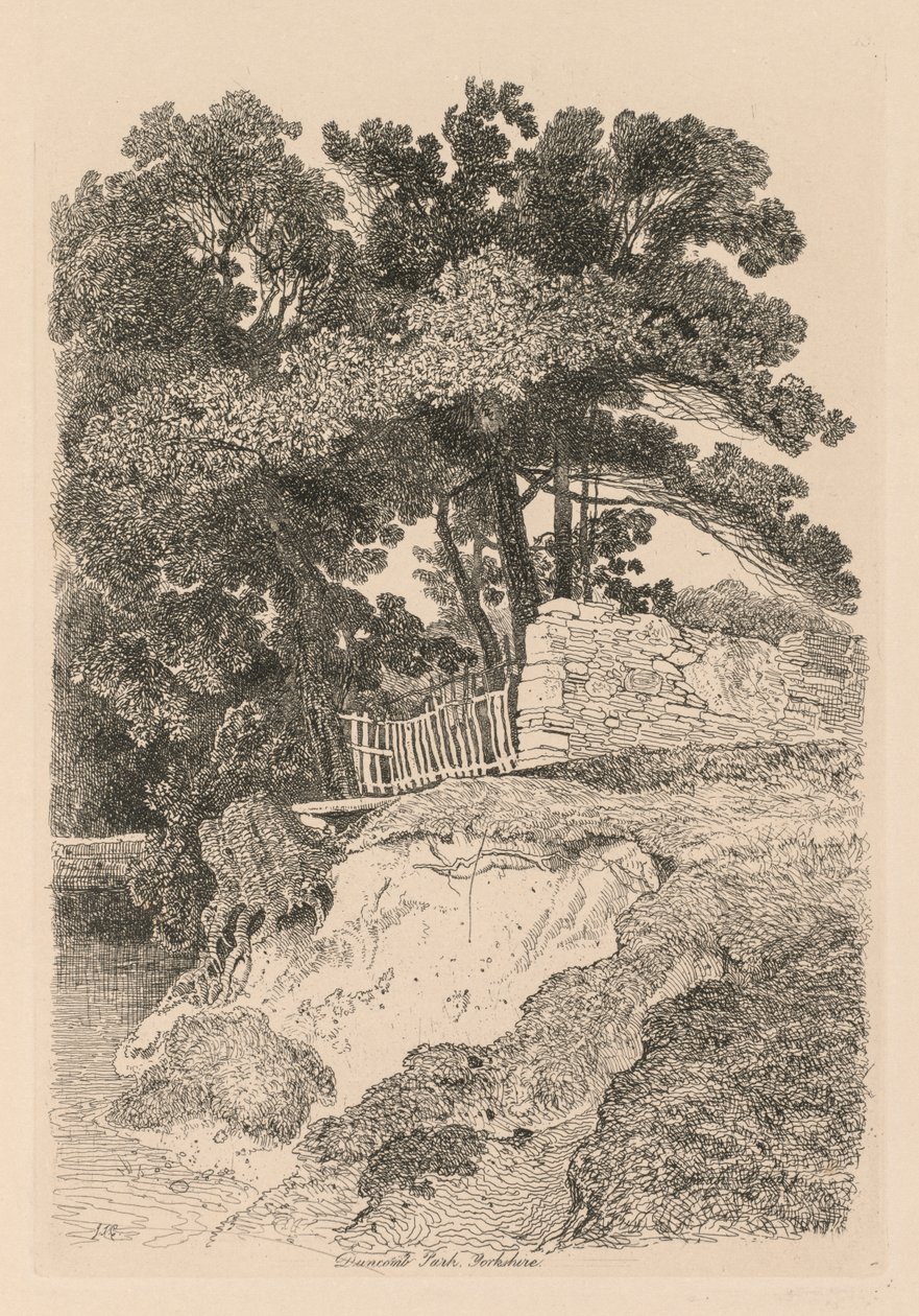 Liber Studiorum: Plaat 13, Duncomb Park, Yorkshire: Nr. 5 door John Sell Cotman
