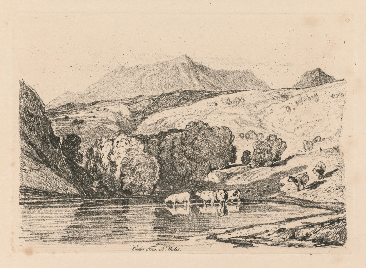 Liber Studiorum: Plaat 15, Cader Iris, Noord-Wales door John Sell Cotman