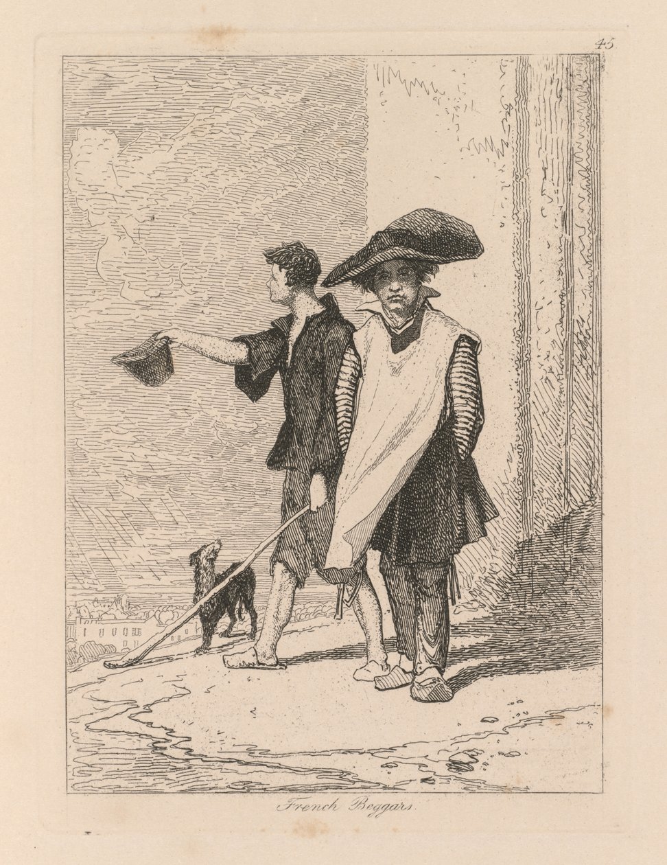 Liber Studiorum: Plaat 45, Franse Bedelaars door John Sell Cotman