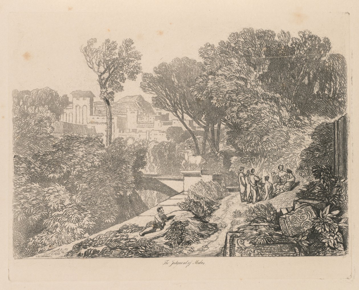 Liber Studiorum: Plaat 6, Het oordeel van Midas door John Sell Cotman