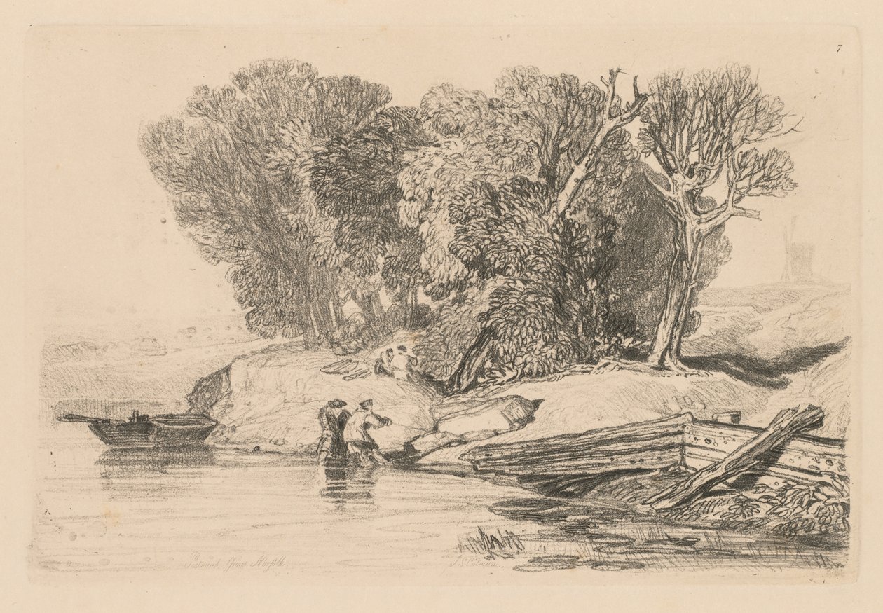 Liber Studiorum: Plaat 7, Postwick Grove, Norfolk, 1838 door John Sell Cotman