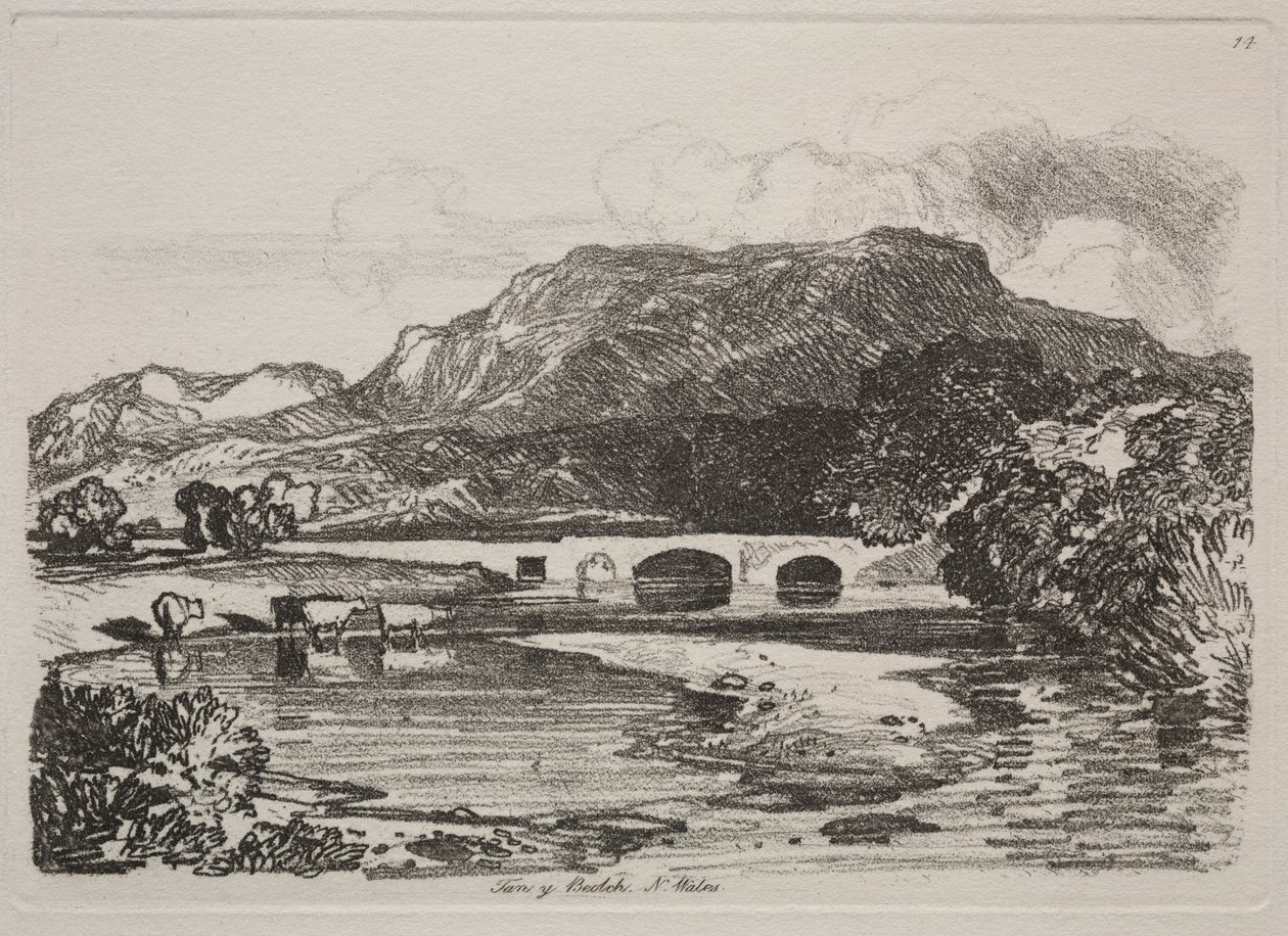 Liber Studiorum: Tan y Beolch, Noord-Wales, 1838 door John Sell Cotman