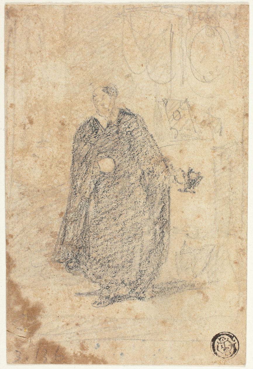 Schets van staande acteur door John Sell Cotman