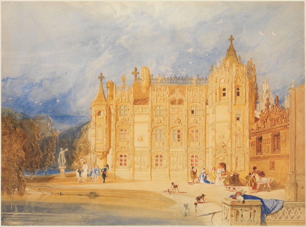 Het abtshuis, abdij van Saint-Ouen, Rouen door John Sell Cotman