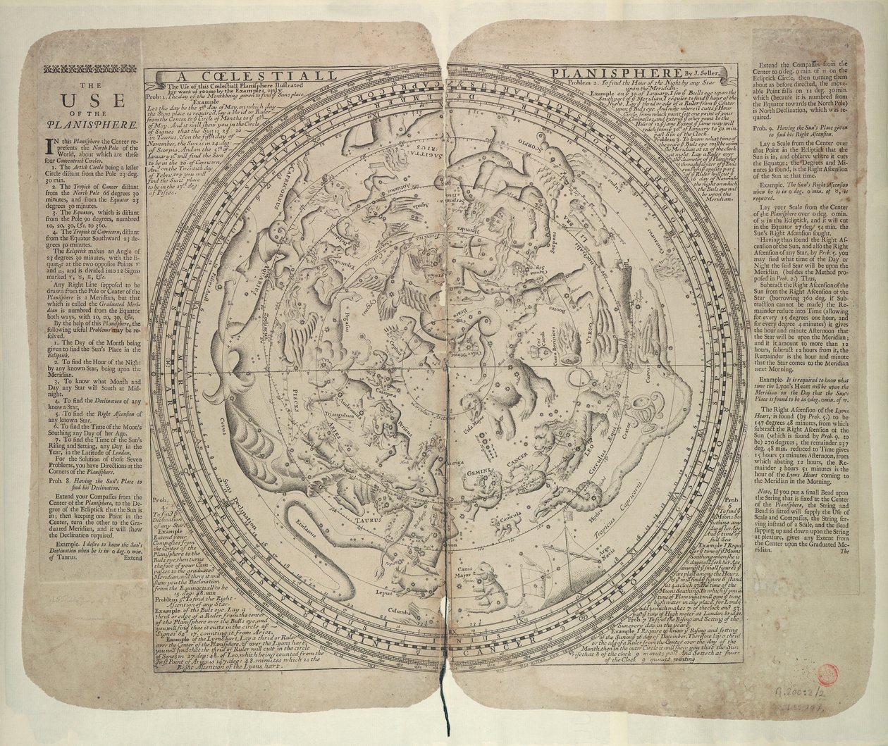 De sterrenhemel, door de grenzen waarvan de zichtbare paden van alle planeten worden begrensd - John Seller auteur, hydrographer van de meest serene koning door John Seller
