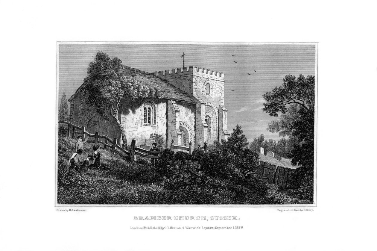 Bramber Kerk, West Sussex, 1829 door John Shury