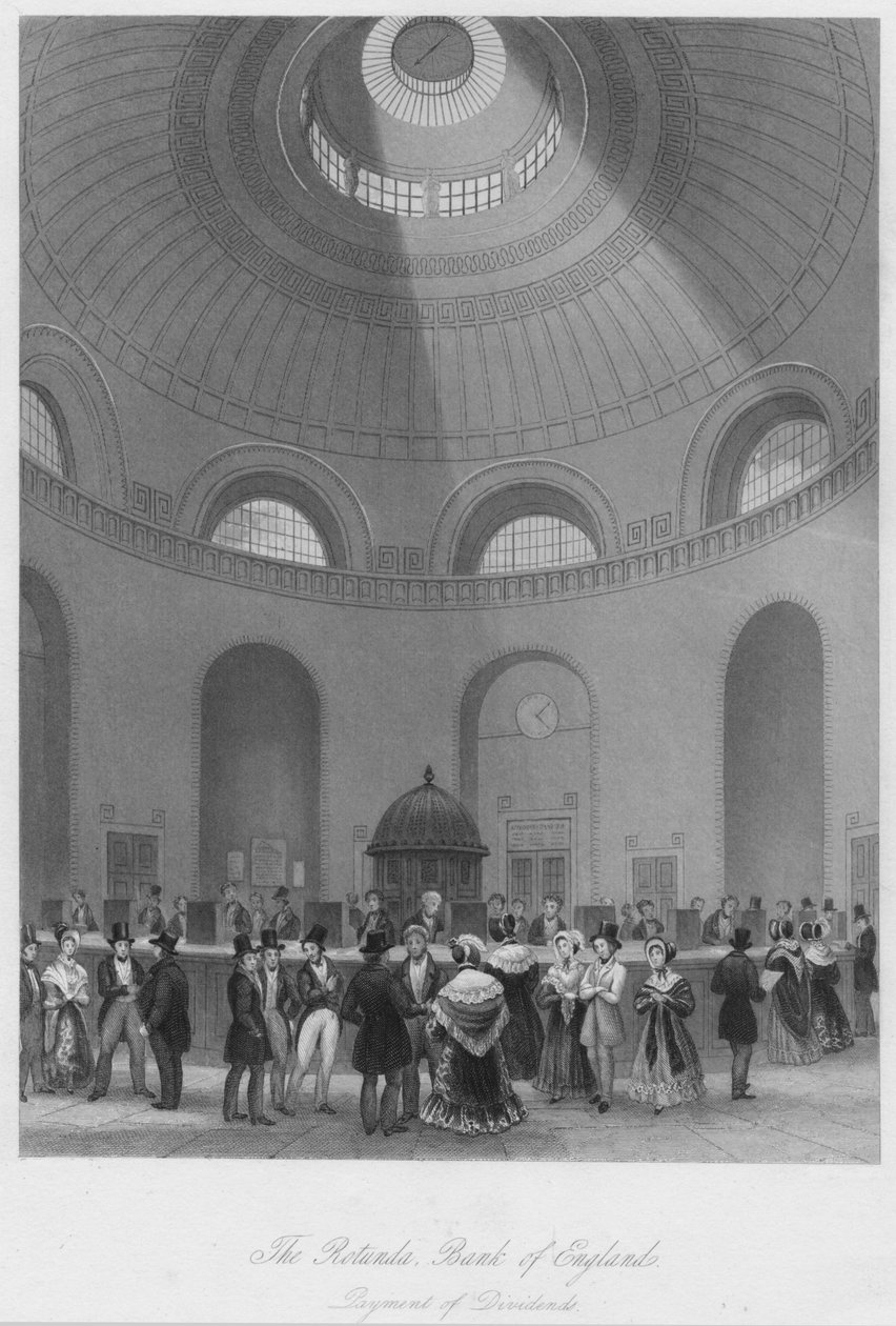 De Rotunda, Bank of England - Betaling van dividenden, ca. 1841 door John Shury