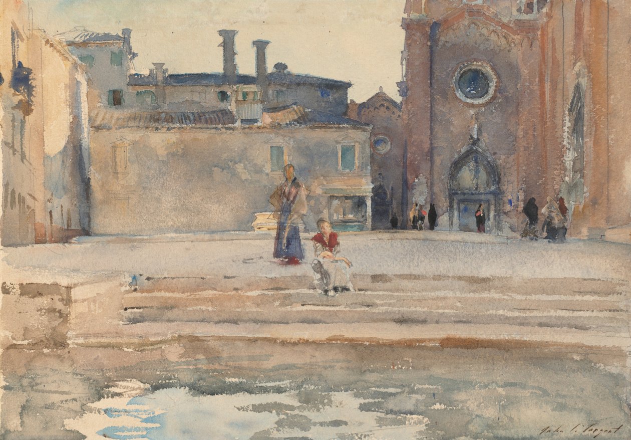 Campo dei Frari, Venetië, ca. 1880 door John Singer Sargent