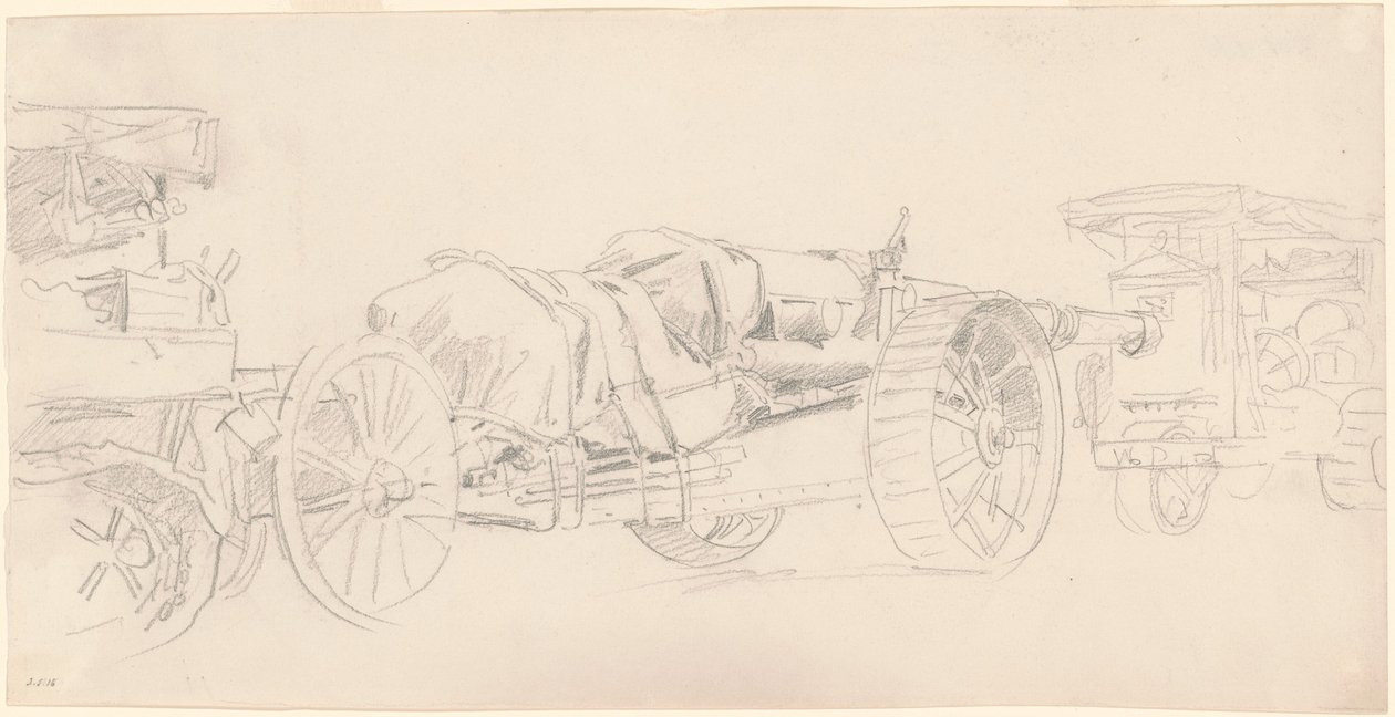Kanontrailers, Frankrijk, 1918 door John Singer Sargent