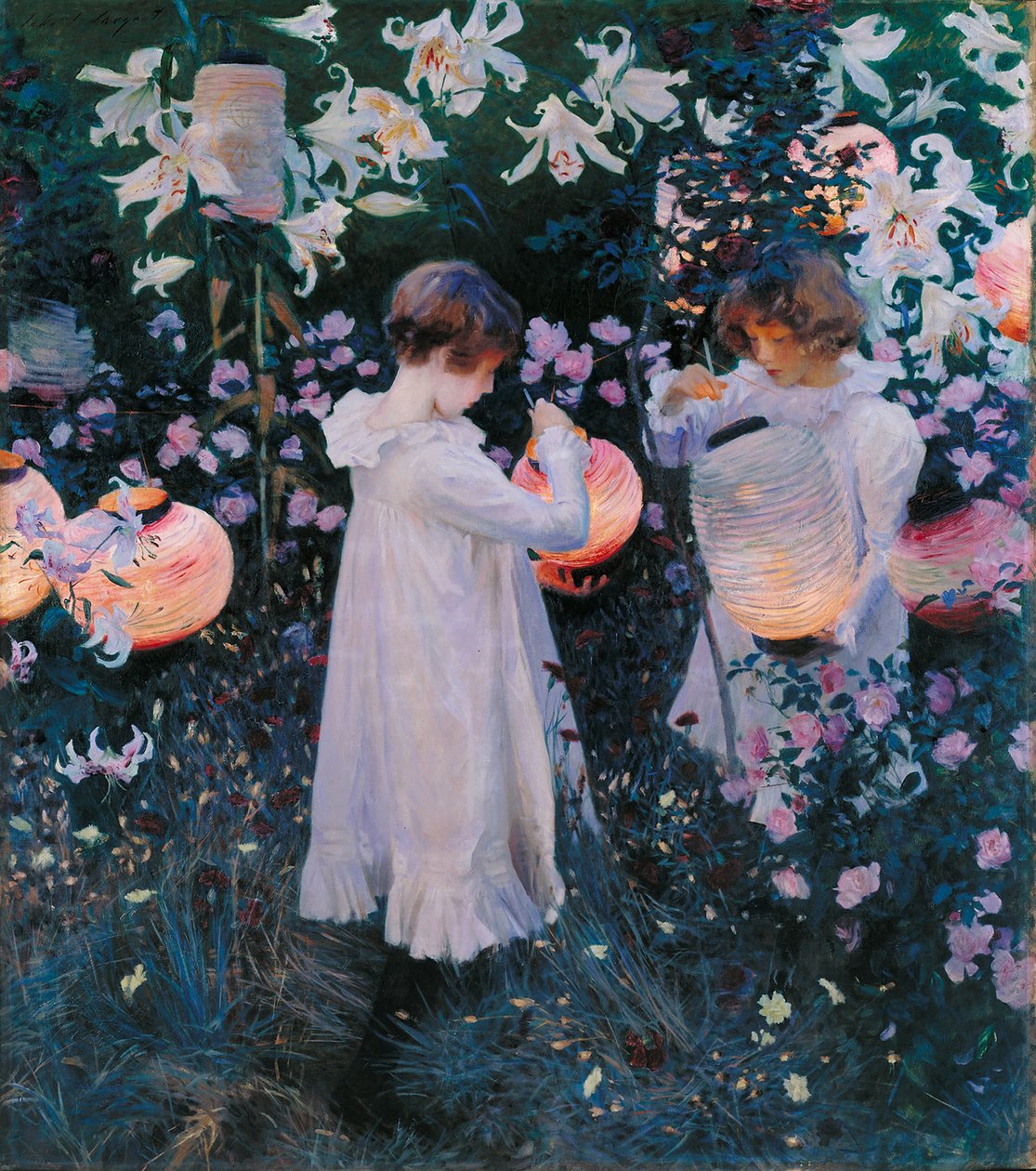 Anjer, lelie, lelie, roos door John Singer Sargent