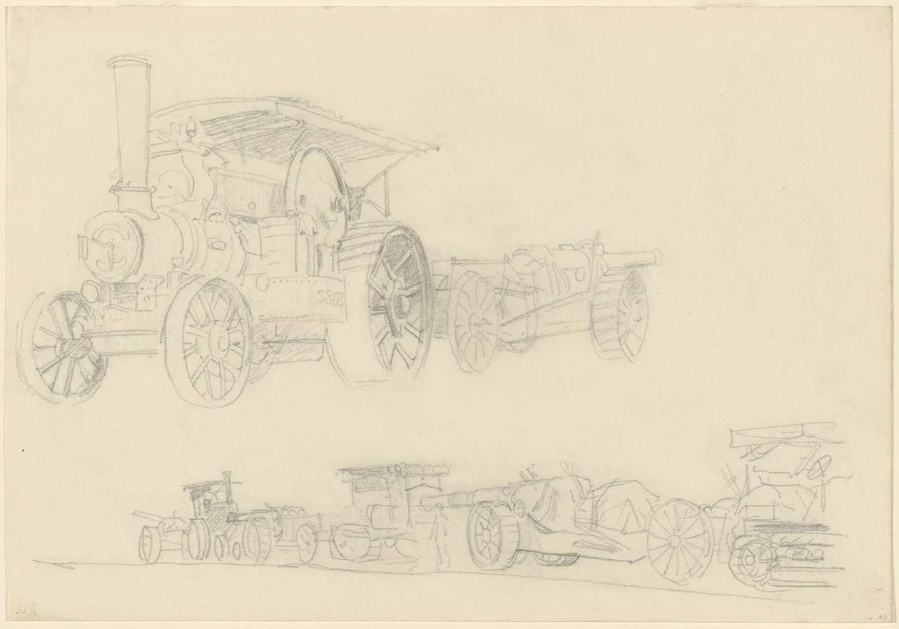 Kanonwagens, Frankrijk, 1918 door John Singer Sargent
