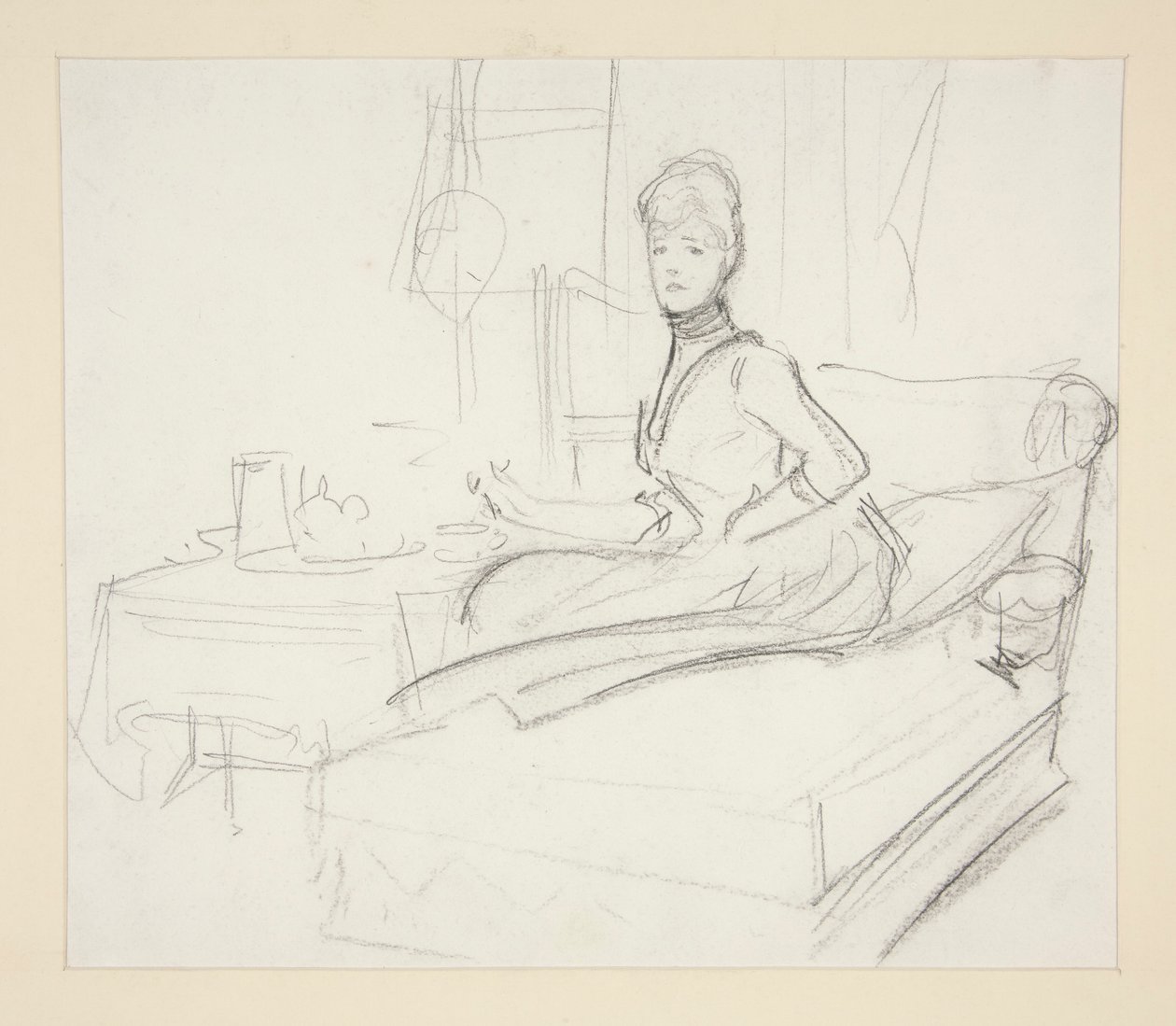 Dame aan theetafel door John Singer Sargent