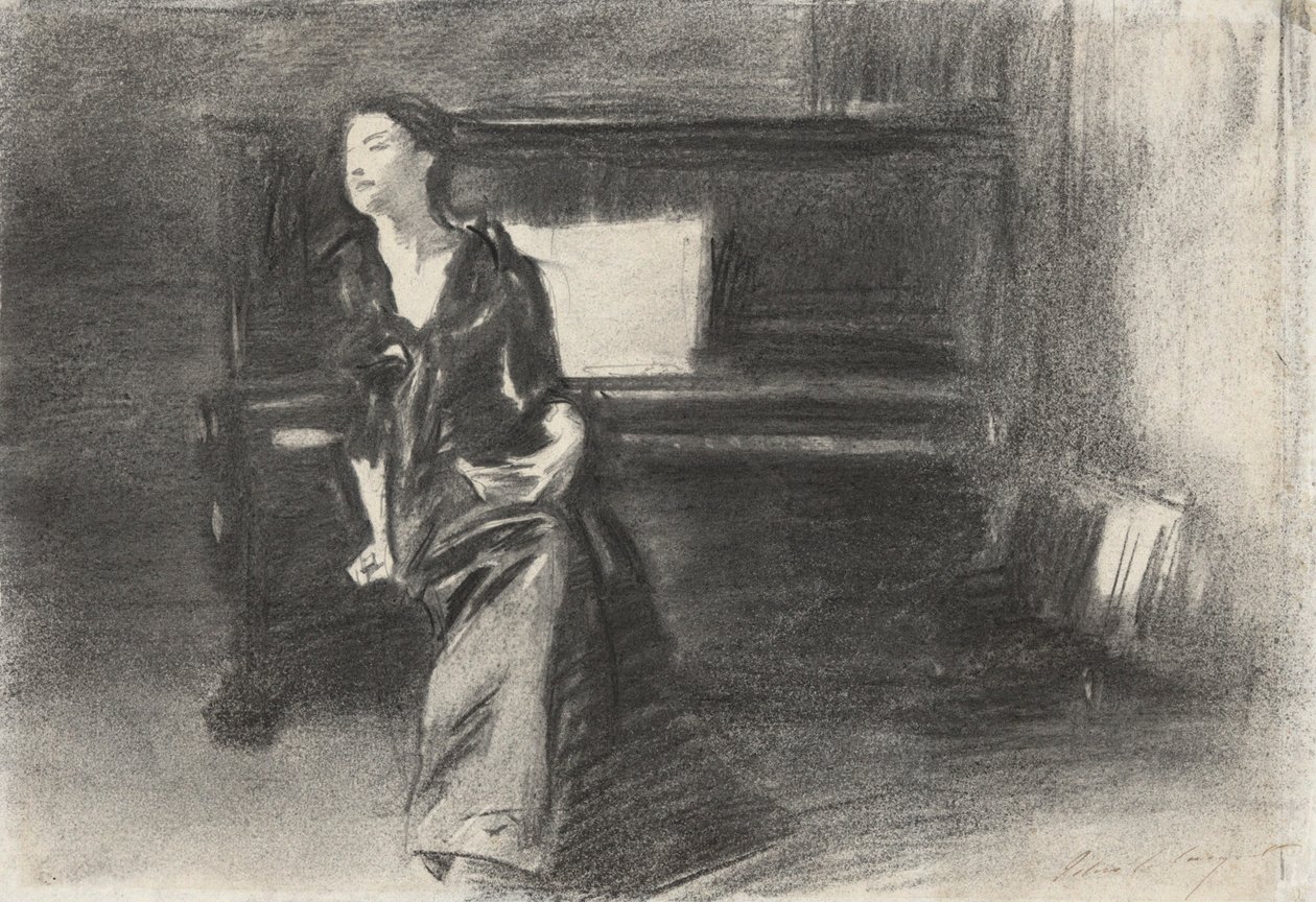 Dame aan de piano door John Singer Sargent