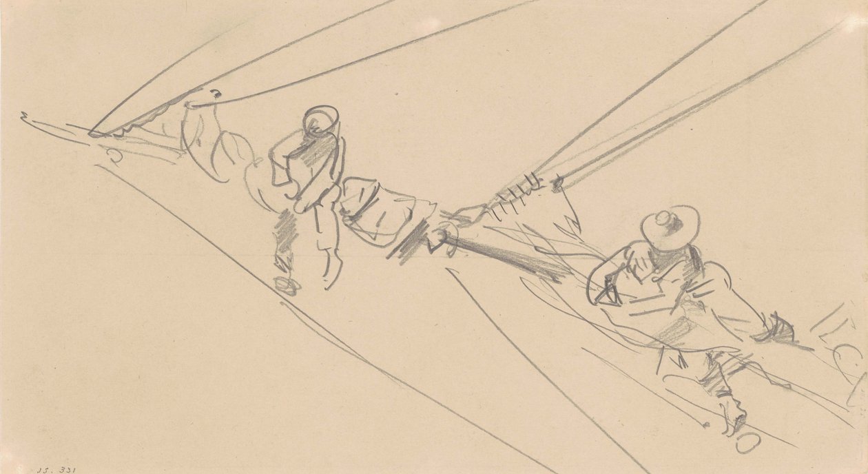 Mannen op een spar, ca. 1876 door John Singer Sargent
