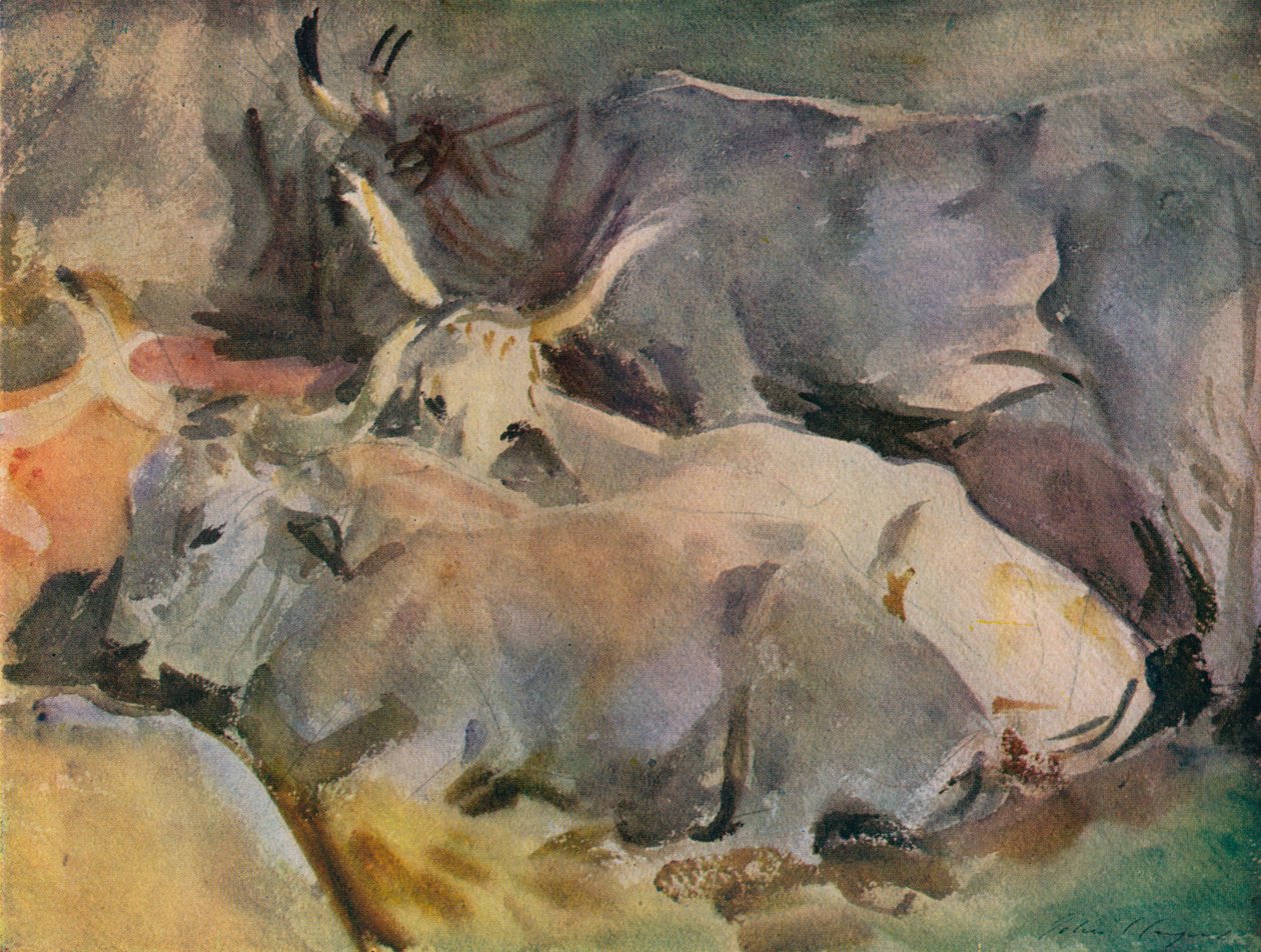 Ossen in Siena door John Singer Sargent