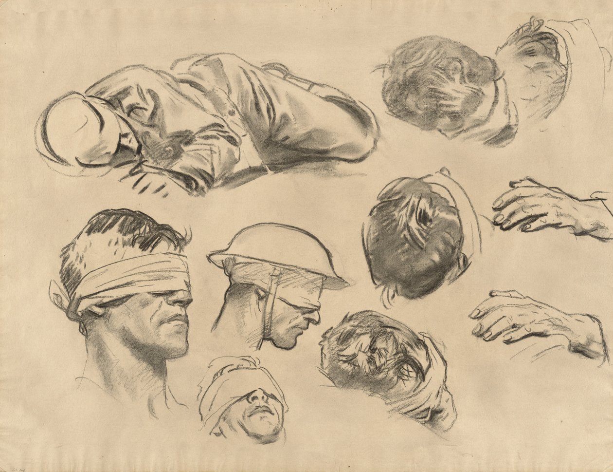Studies voor Gassed door John Singer Sargent