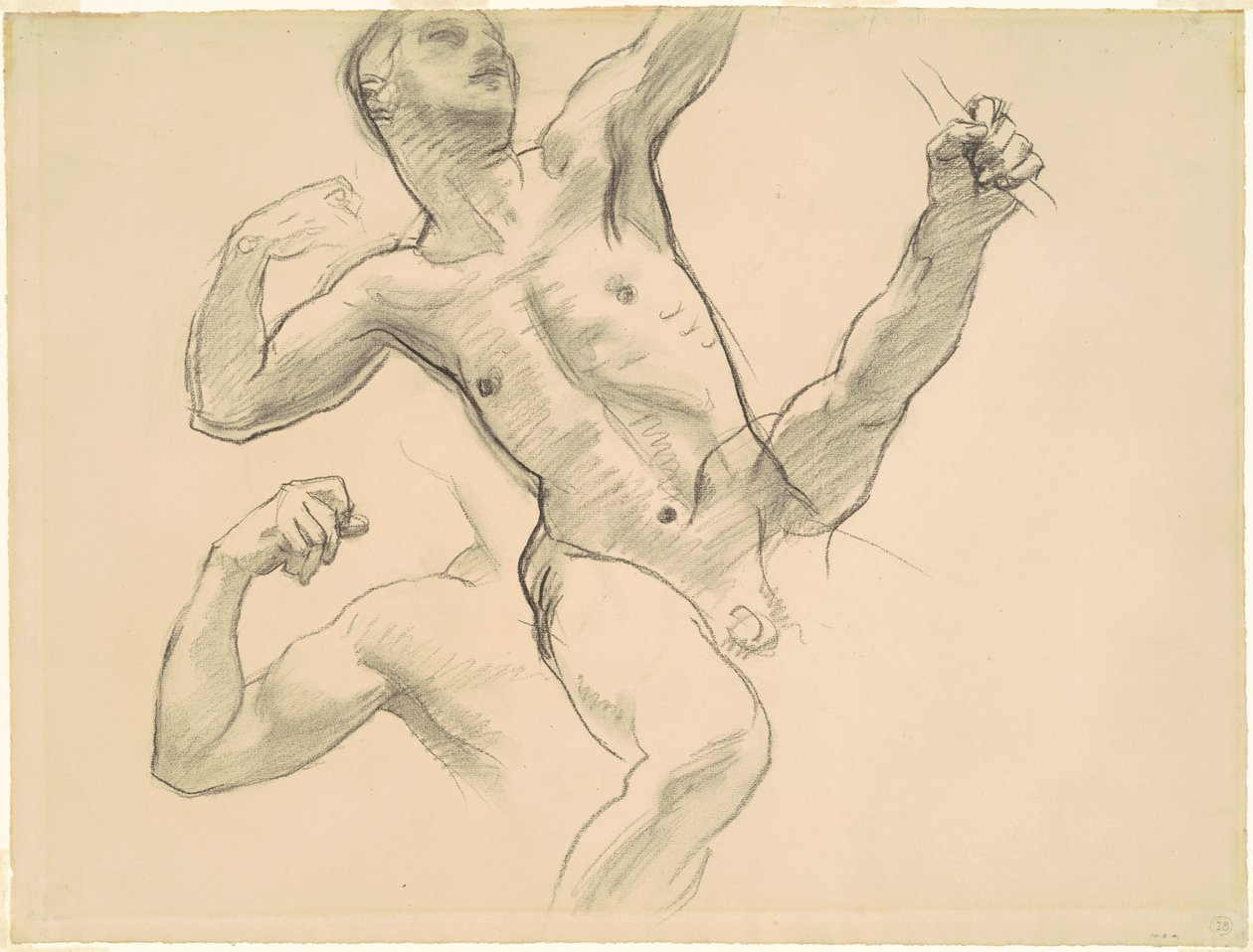 Studies van Achilles voor "Chiron en Achilles" door John Singer Sargent