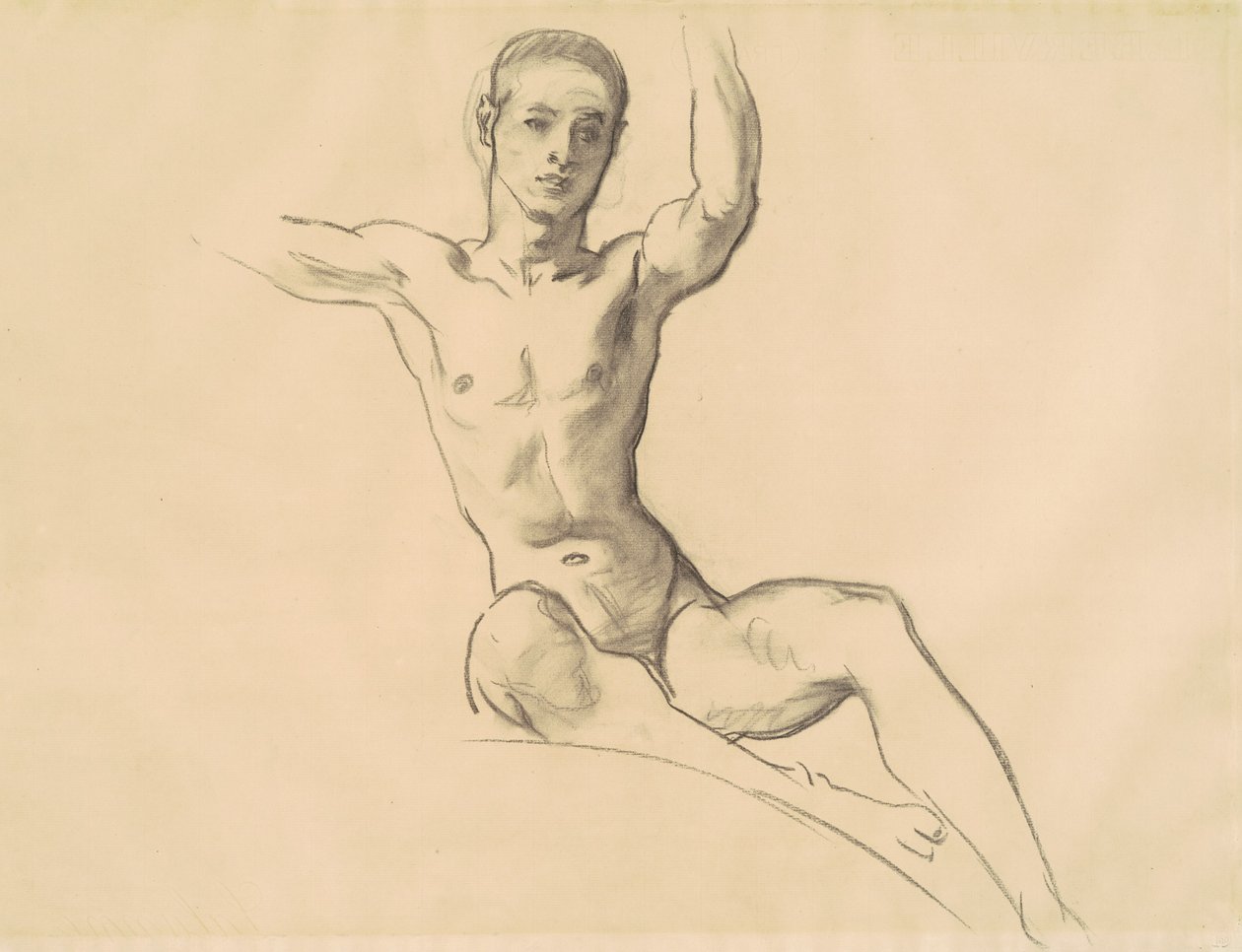 Studie voor figuur boven muziek, 1919-1920 door John Singer Sargent