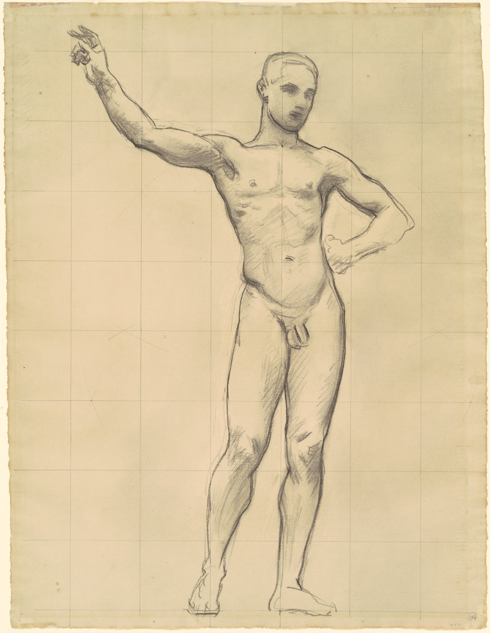 Studie van Apollo voor "Apollo en de Muzen" door John Singer Sargent