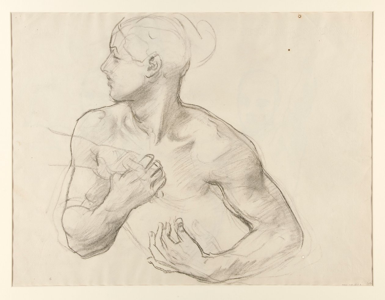 Studie van Clytemnestra voor Orestes achtervolgd door de Furiën, muurschildering, trap, Museum of Fine Arts, Boston door John Singer Sargent