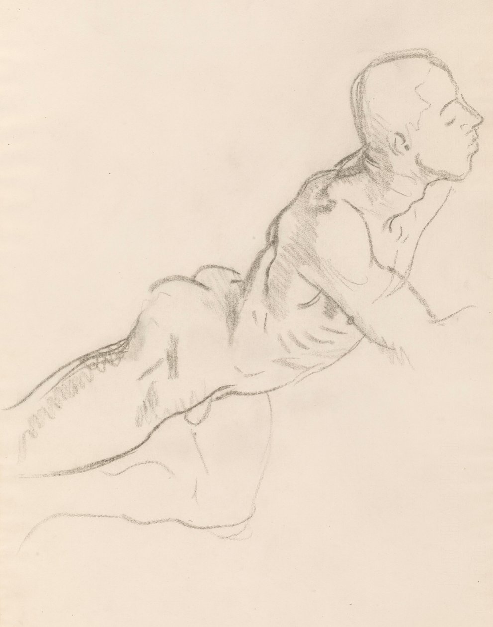 Studie van Eros voor Eros en Psyche, reliëfdecoratie, Rotunda, Museum of Fine Arts, Boston door John Singer Sargent