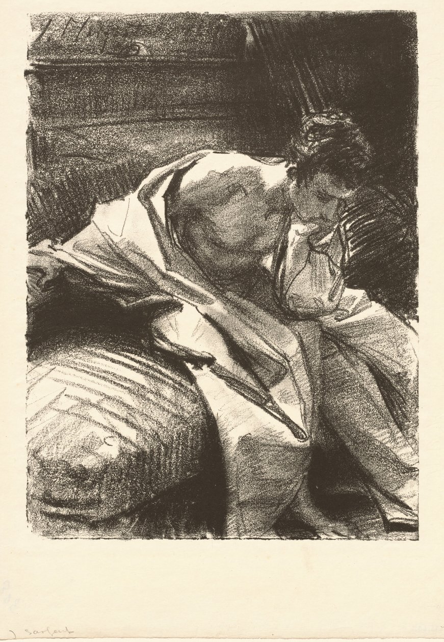 Studie van een zittende man door John Singer Sargent