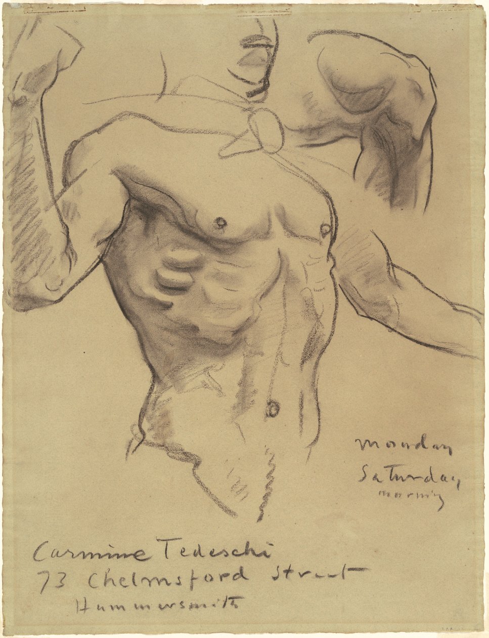 Studie van de Opstanding voor "Vijftien Mysteries van de Rozenkrans" door John Singer Sargent