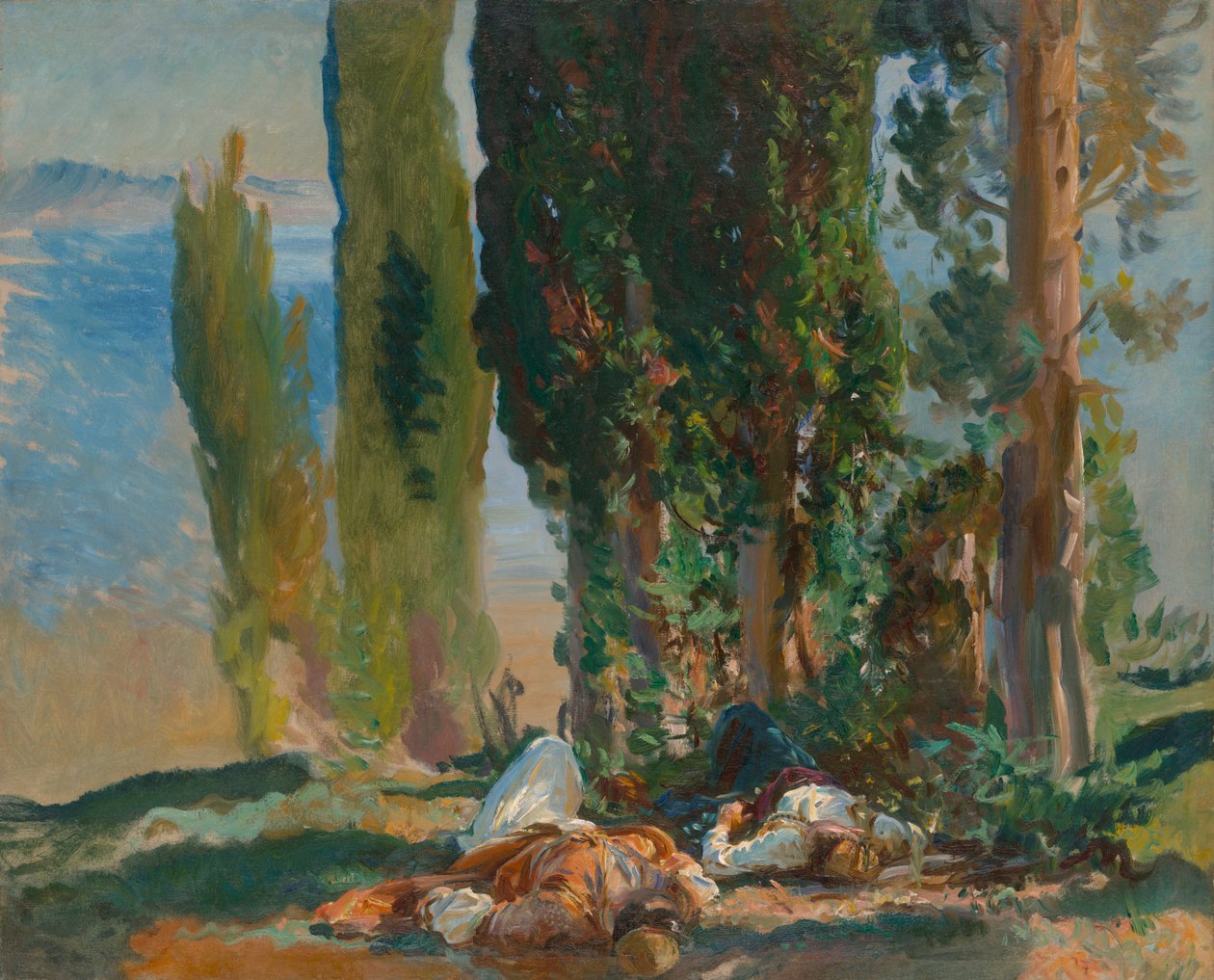 Onder de cipressen op Corfu door John Singer Sargent