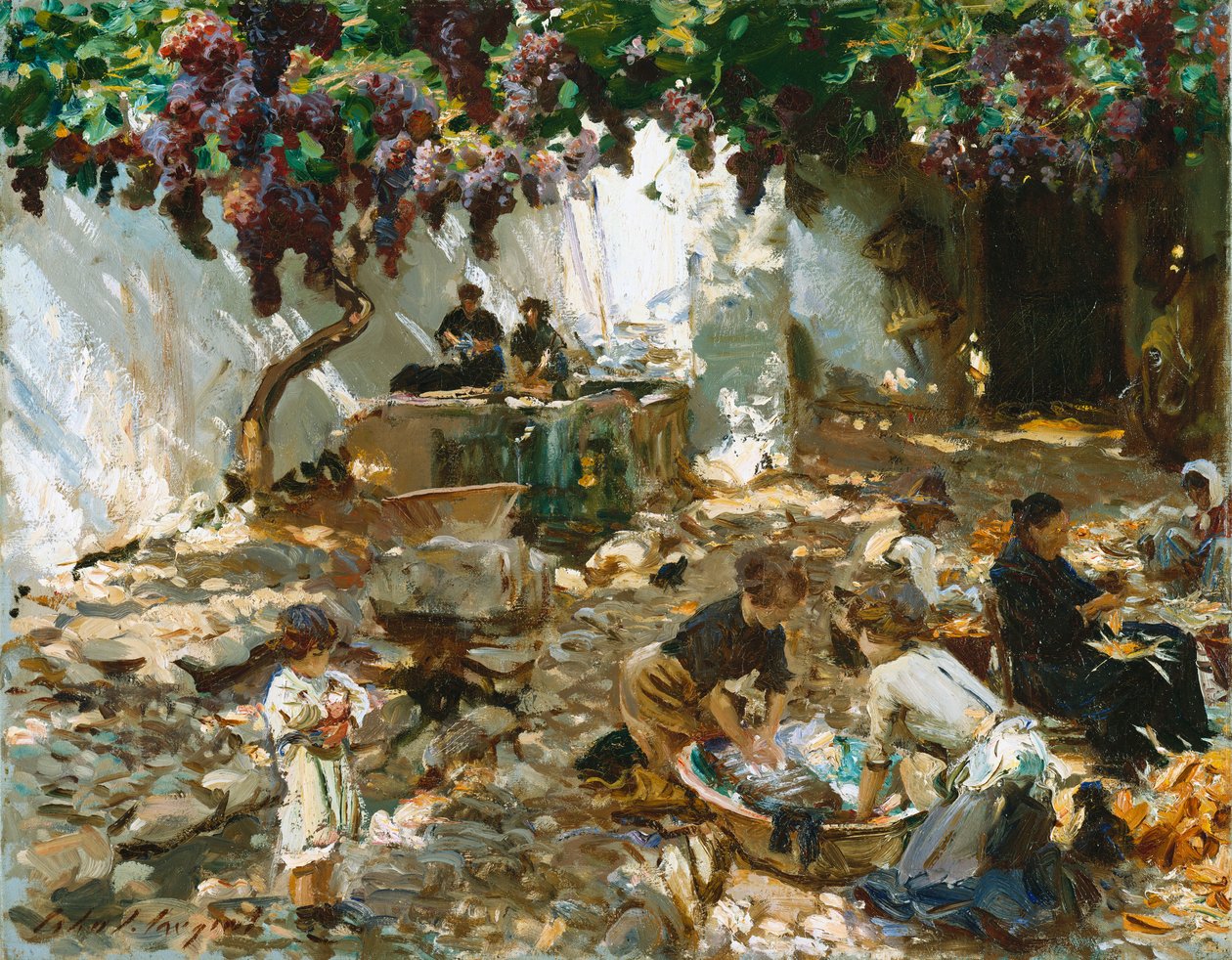 Vrouwen aan het werk door John Singer Sargent