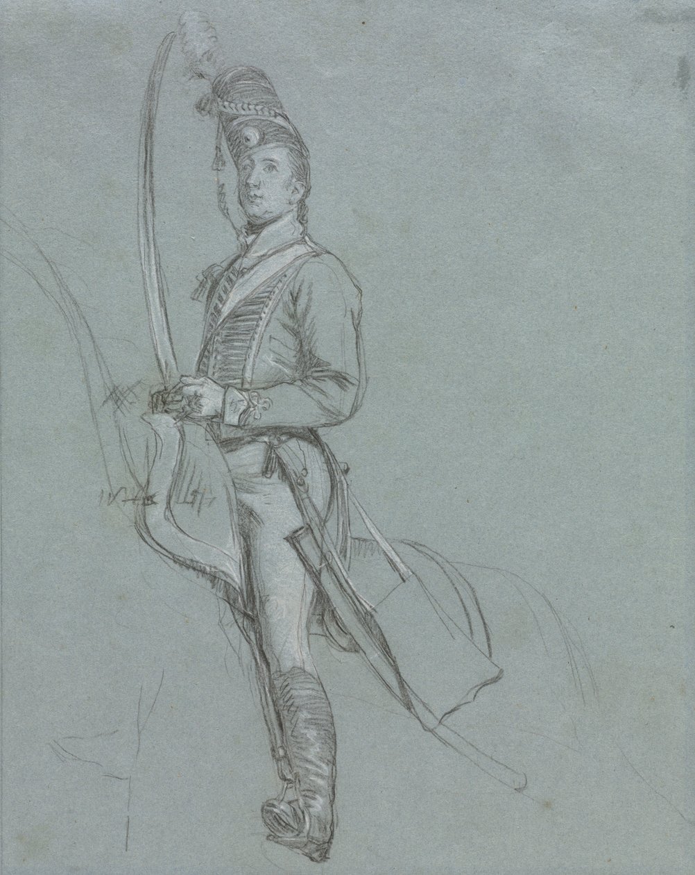 Een huzarenofficier te paard, 1812 door John Singleton Copley