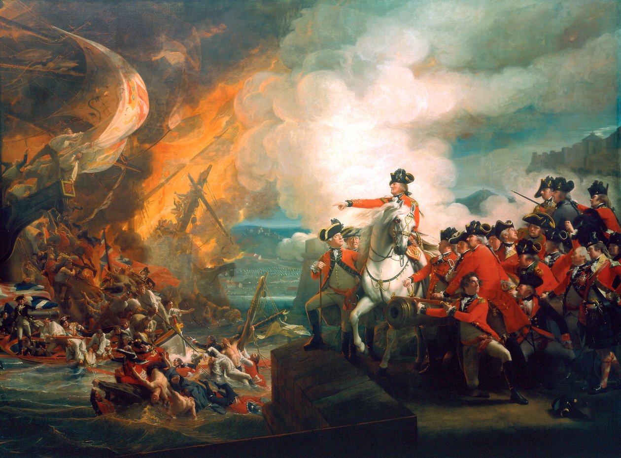 Nederlaag van de Drijvende Batterijen bij Gibraltar, 1782, ca. 1783 door John Singleton Copley