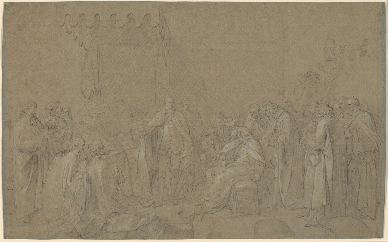 Studie voor "De Dood van de Graaf van Chatham" door John Singleton Copley