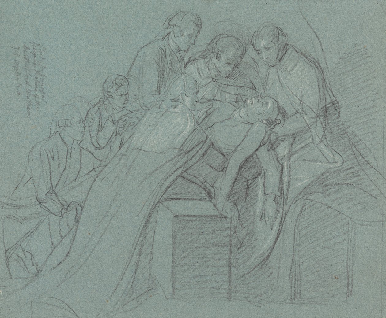Studie voor de centrale groep in de "Dood van de graaf van Chatham" door John Singleton Copley