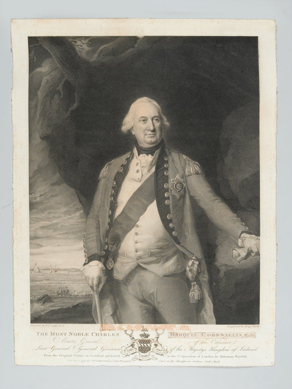 De zeer edele Charles Marquis Cornwallis, meester-generaal van de artillerie, luitenant-generaal, gouverneur-generaal van Ierland door John Singleton Copley