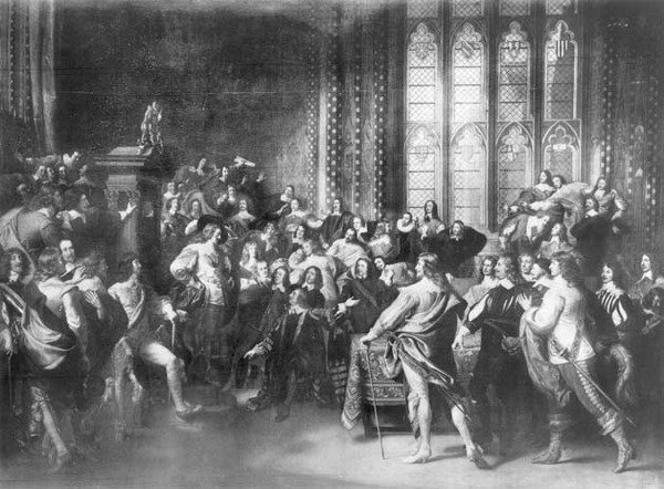 Karel I (1600-49) probeert vijf Leden van het Parlement te arresteren, uitgegeven door Walter Rowlands, 1888 door John Singleton Copley