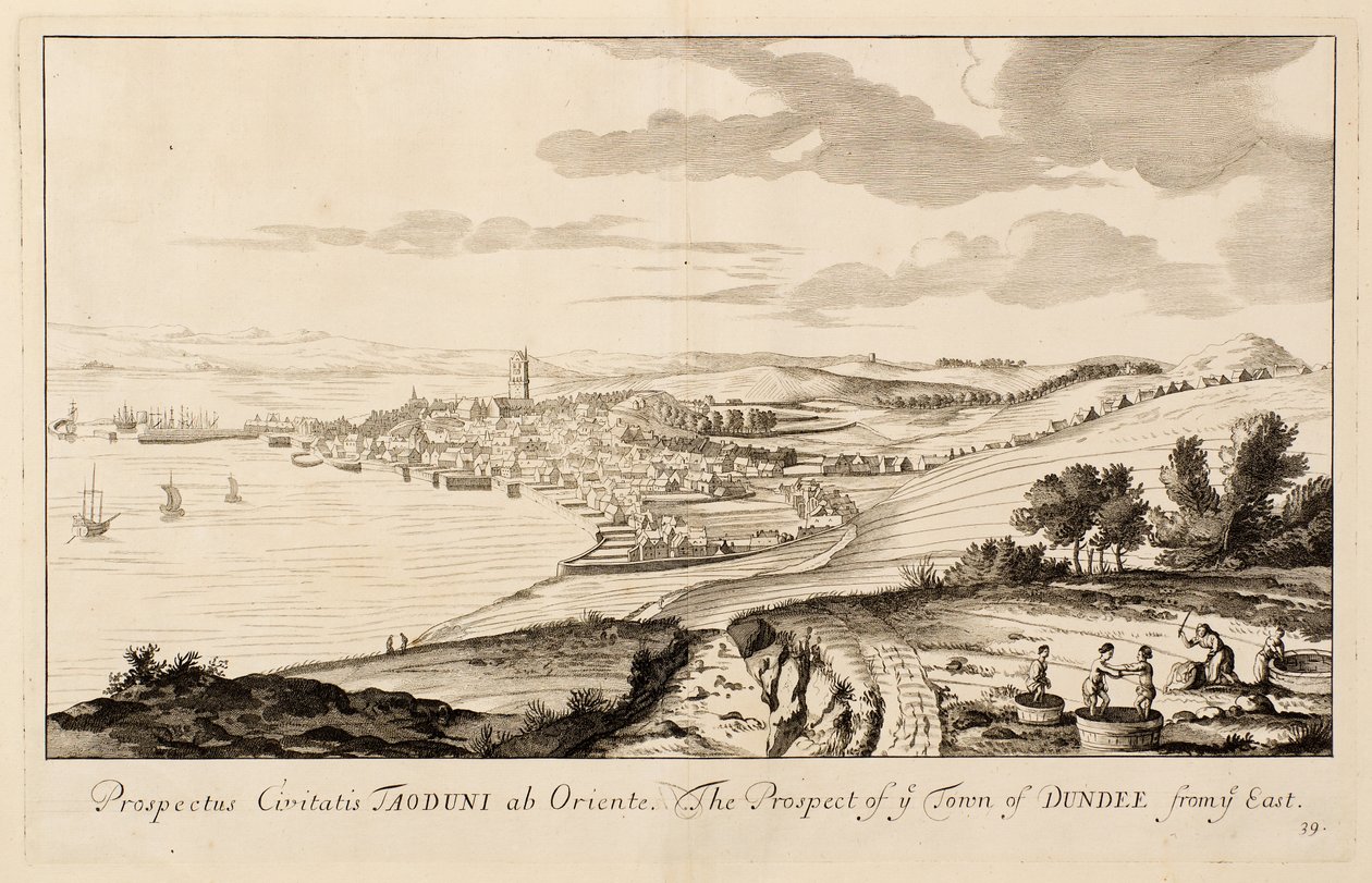 Het Uitzicht op de Stad Dundee vanuit het Oosten door John Slezer