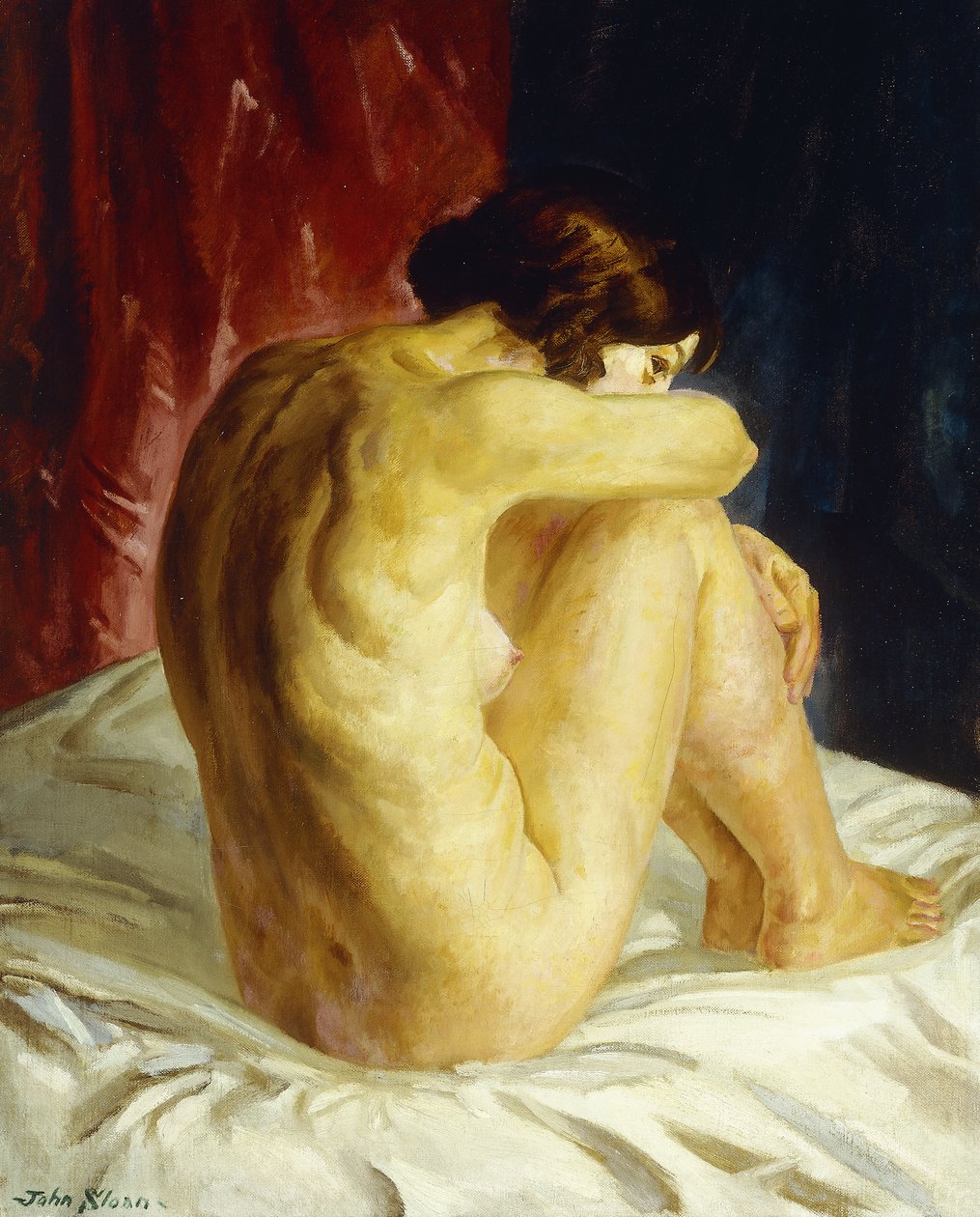 Naakt Kijkt Achterom door John French Sloan