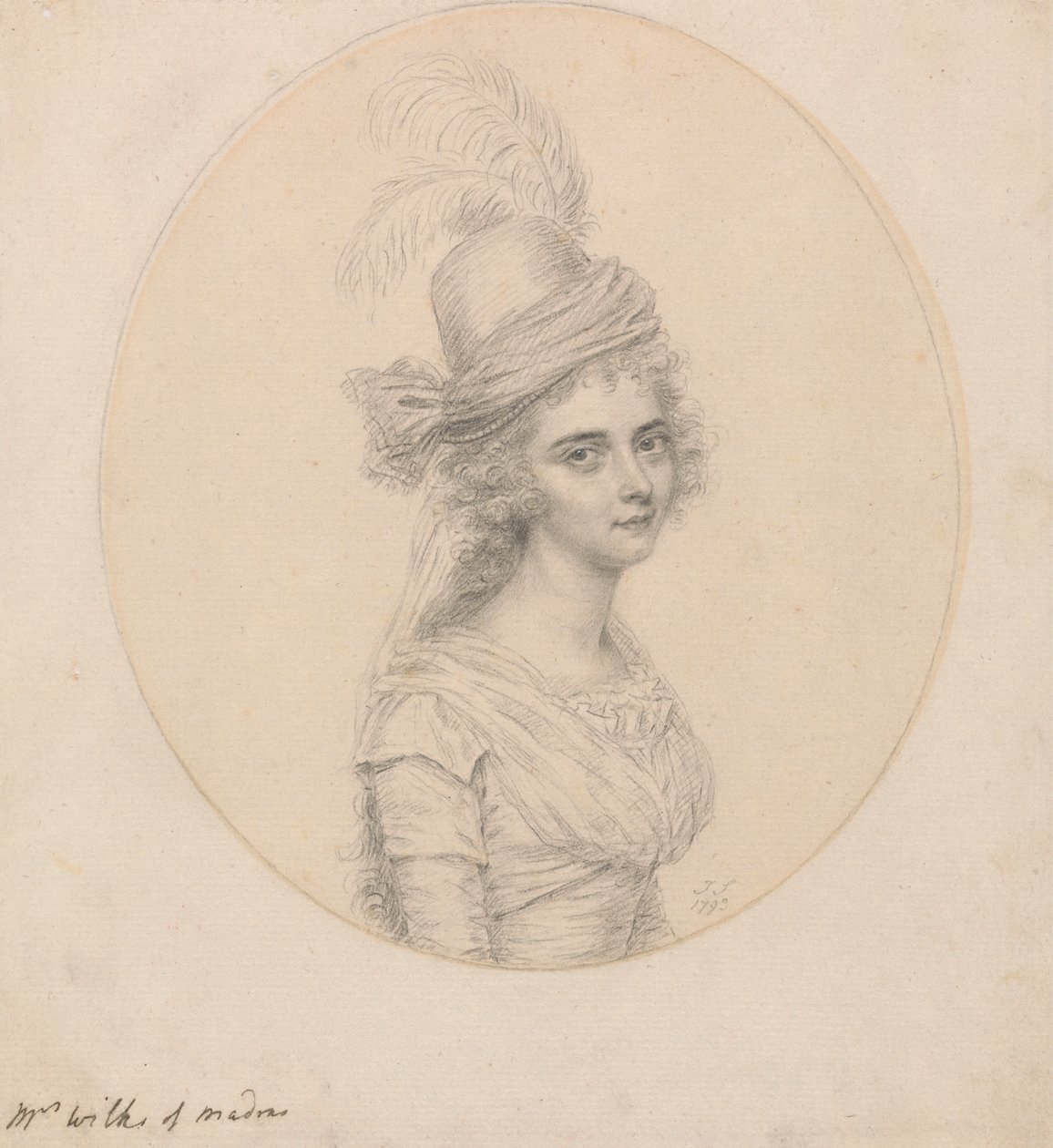 Portret van Mevrouw Wilks van Madras door John Smart