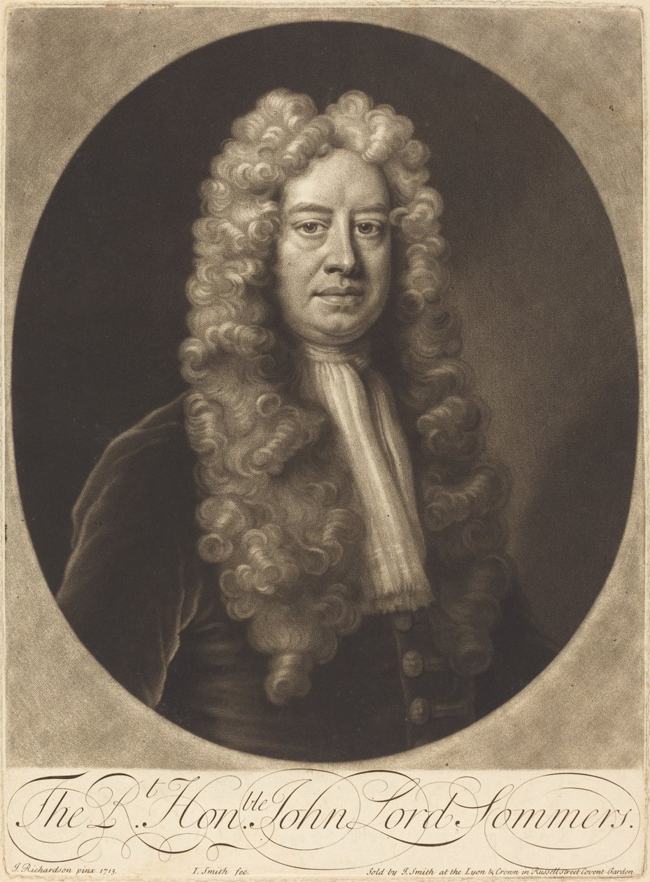 John Lord Sommers door John Smith after Jonathan Richardson, Sr.