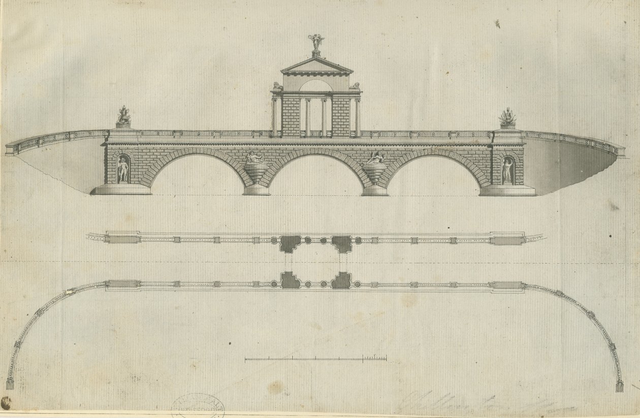 Chillington Park - Voorgestelde Brug door John Soane