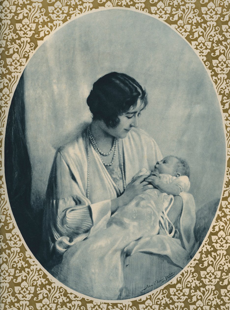 Portret van Elizabeth II en Koningin Moeder door John St. Helier (after) Lander