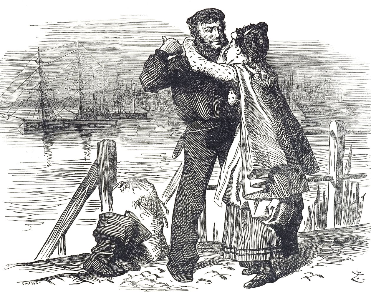 Een eerbetoon van een zeeman aan Samuel Plimsoll, een Engelse politicus en sociaal hervormer, voor het werk dat hij deed als parlementslid voor Derby bij het invoeren van wetgeving die de belading en zeewaardigheid van koopvaardijschepen reguleerde door John Tenniel