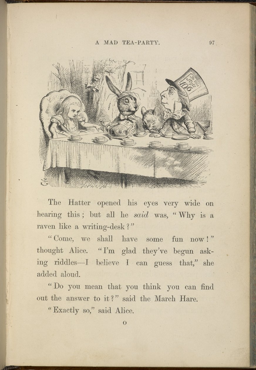 Alice op het theekransje van de Gekke Hoedenmaker door John Tenniel