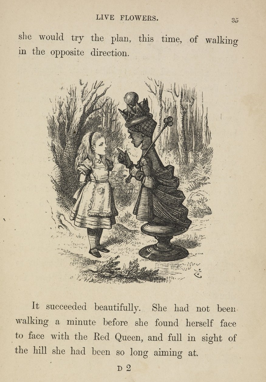 Alice tegenover de Rode Koningin door John Tenniel