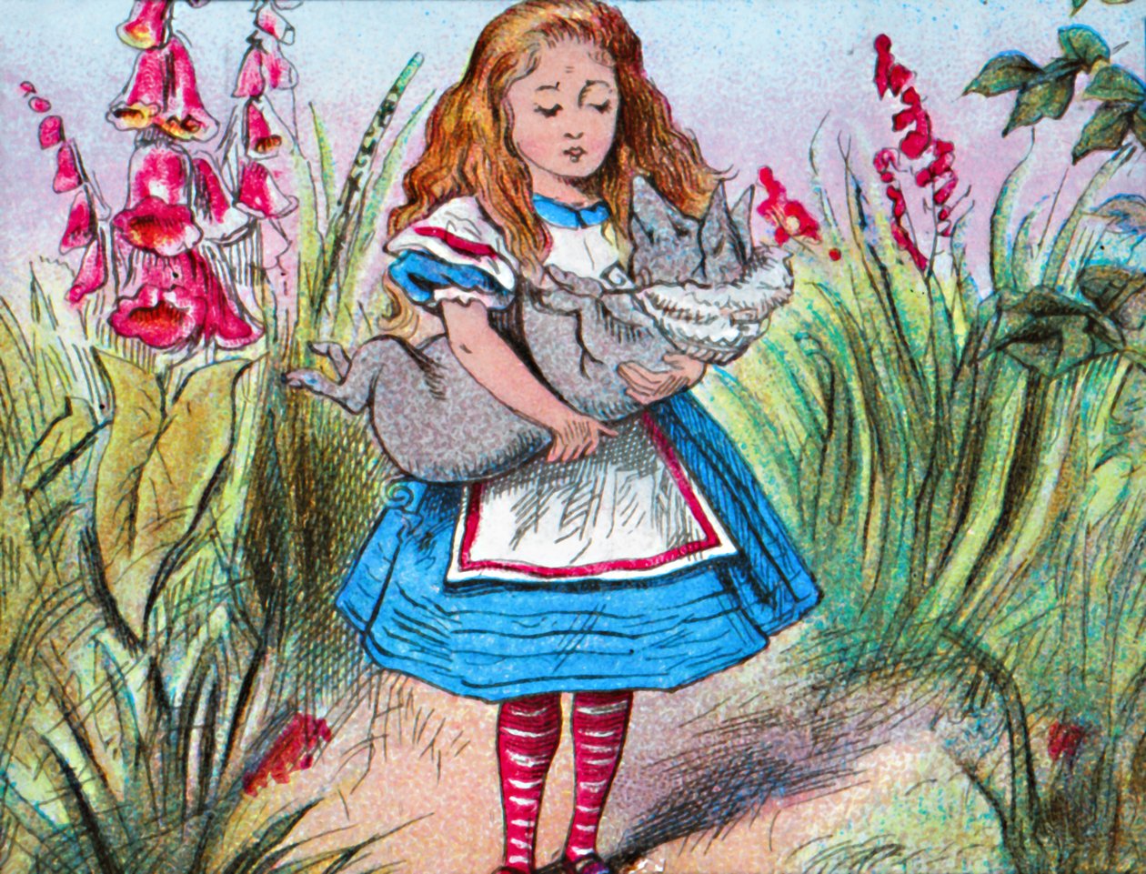 Alice met een varken in haar armen, ca. 1910 door John Tenniel