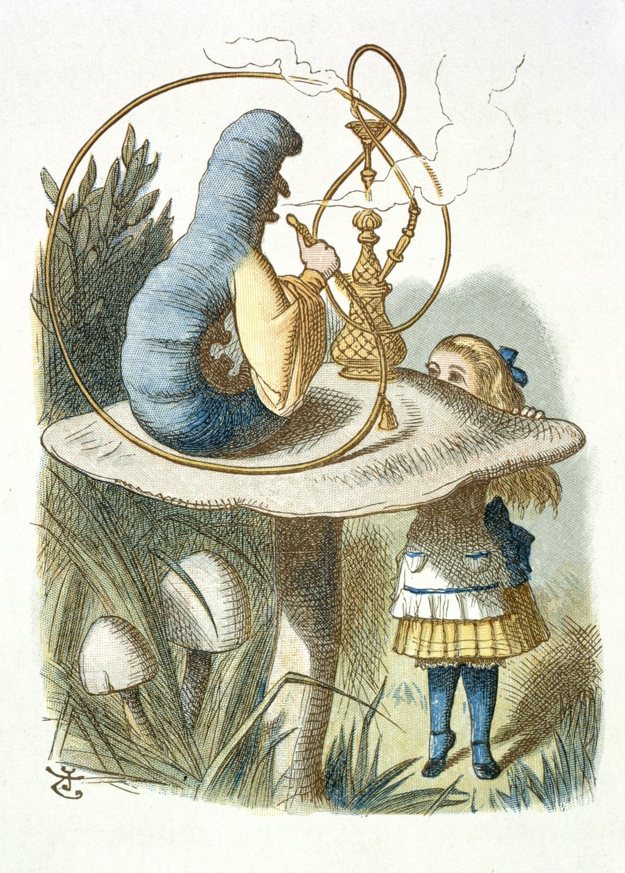 Alice ontmoet de blauwe rups door John Tenniel