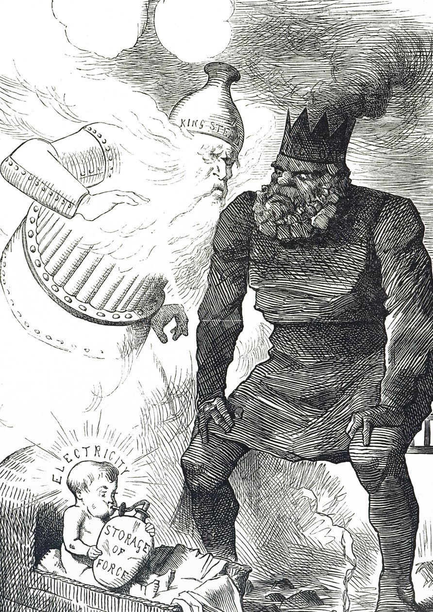 Cartoon over de kindertijd van elektriciteit door John Tenniel