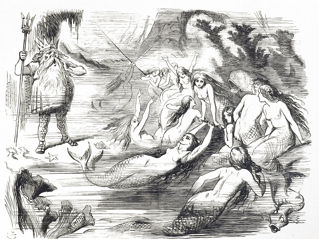 Cartoon over de tweede poging om de Atlantische telegraafkabel te leggen door John Tenniel